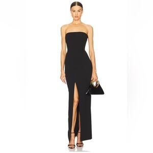 Solace London Bysha Black Strapless Maxi Dress UK12/US8